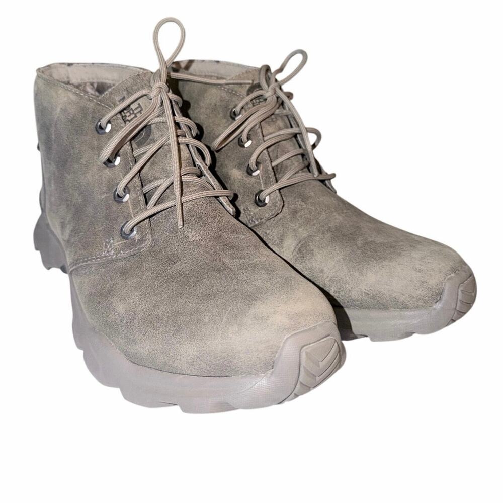The north face mens suede 10 tan gray lace up waterproof hiking boots casual